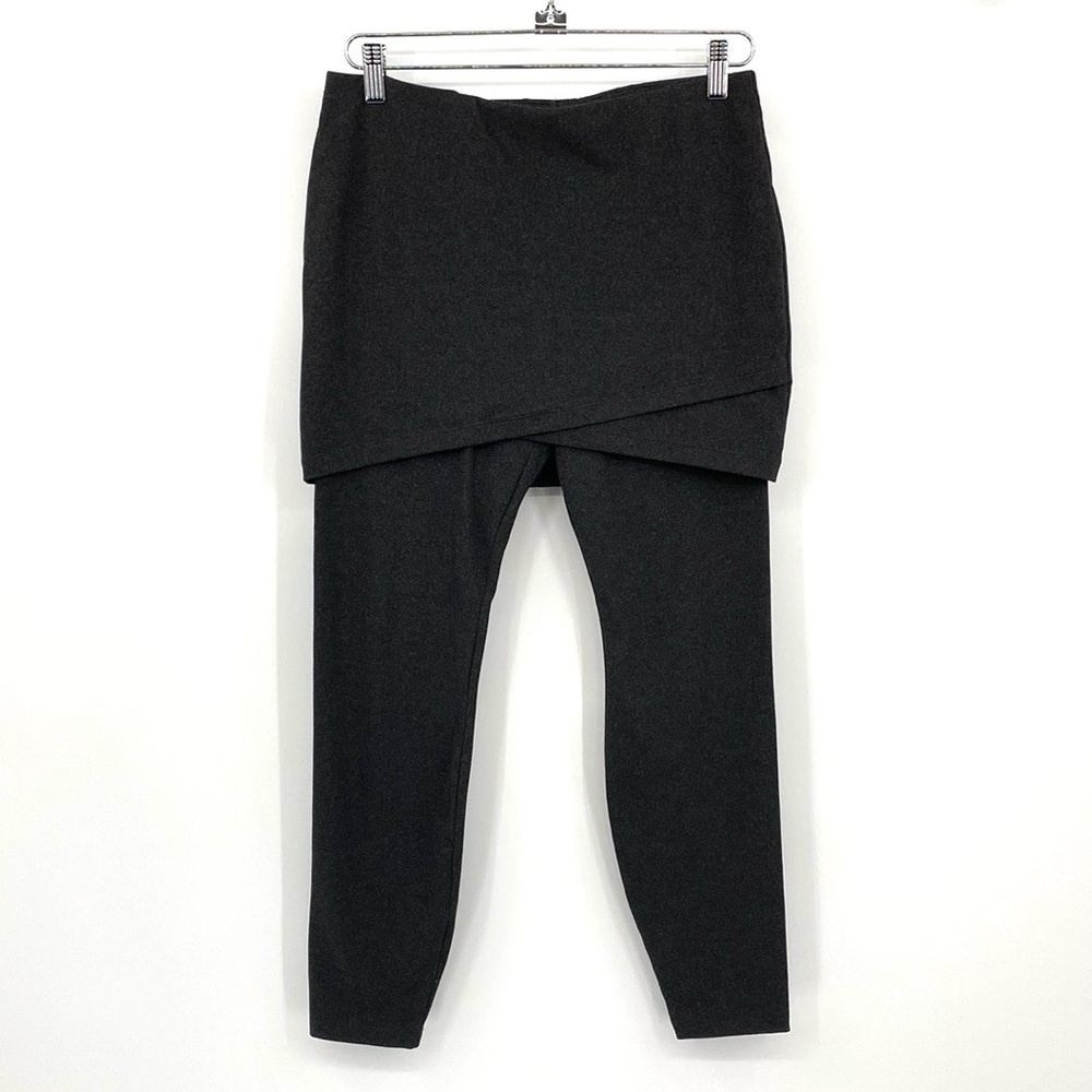 Cabi Leggings Women Small Dark Gray Modest Pull On Active Sporty‎ Skirted Tights